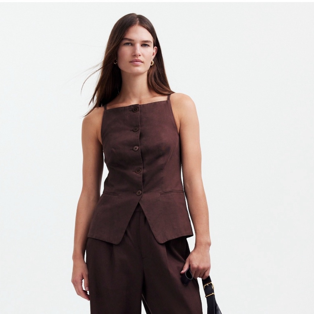 Madewell Brown Button-Front Top